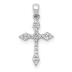 14k White Gold 1/15 carat Diamond Cross Pendant