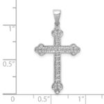 14k White Gold 1/10 carat Diamond Cross Pendant - Image 3