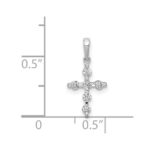 14k White Gold 1/6 carat Diamond Cross Pendant - Image 4