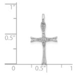 14k White Gold 1/15 carat Diamond Cross Pendant - Image 4