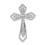 14k White Gold 1/15 carat Diamond Cross Chain Slide