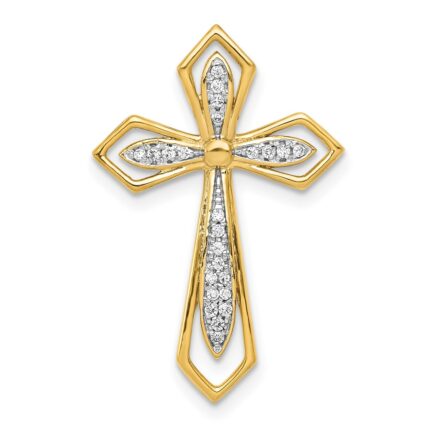 14k 1/15 carat Diamond Cross Chain Slide
