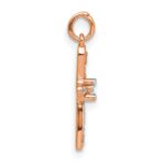 14k Rose Gold .03 carat Diamond Cross Charm - Image 2