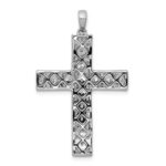14k White Gold 1 carat Diamond Latin Cross Pendant - Image 3