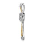 14k Two-Tone 1/3 carat Diamond Cross Chain Slide - Image 2