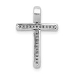 14k White Gold 1/10 carat Diamond Cross Chain Slide - Image 3