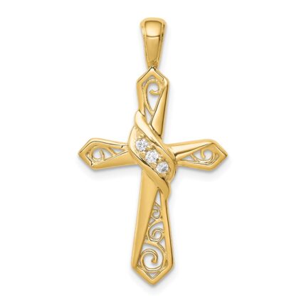14k 1/20 carat Diamond Cross Pendant