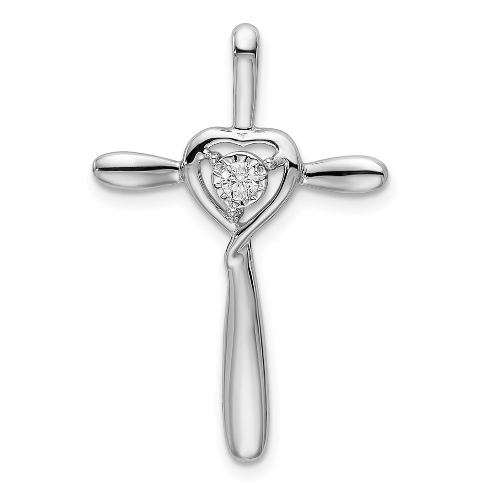 PM5111-005-WA.jpg 14k White Gold Diamond Heart Omega Slide Pendant - Image 1