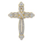 14k 5/8 carat Diamond Budded Cross Chain Slide