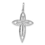 14k White Gold 1/4 carat Diamond Fancy Cross Pendant - Image 3