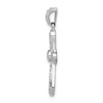 14k White Gold 1/10 carat Diamond Cross Pendant - Image 2