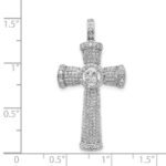 14k White Gold 1 carat Diamond Cross Pendant - Image 4