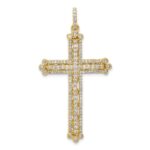 14k 1 carat Diamond Budded Cross Pendant