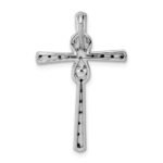 14k White Gold 1/6 carat Black and White Diamond Infinity Cross Chain Slide - Image 3