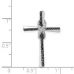 14k White Gold 1/6 carat Black and White Diamond Infinity Cross Chain Slide - Image 4