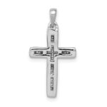 14k White Gold Small 1/10 carat Diamond Cross Pendant - Image 3