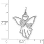 14k White Gold Diamond Cut-out Angel Pendant - Image 4