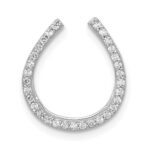 14k White Gold 1/6 carat Diamond Horseshoe Chain Slide