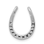 14k White Gold 1/4 carat Diamond Horseshoe Chain Slide - Image 3