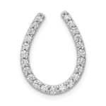 14k White Gold 1/3 carat Diamond Horseshoe Chain Slide