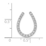 14k White Gold 1/3 carat Diamond Horseshoe Chain Slide - Image 4