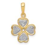 14k Diamond Four Leaf Clover Pendant