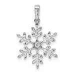 14k White Gold 1/6 carat Lab Grown Diamond VS/SI+ G+ Complete Snowflake Pendant - Image 3