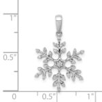 14k White Gold 1/6 carat Diamond Snowflake Pendant - Image 4