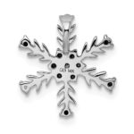 14k White Gold Diamond Snowflake Chain Slide - Image 3
