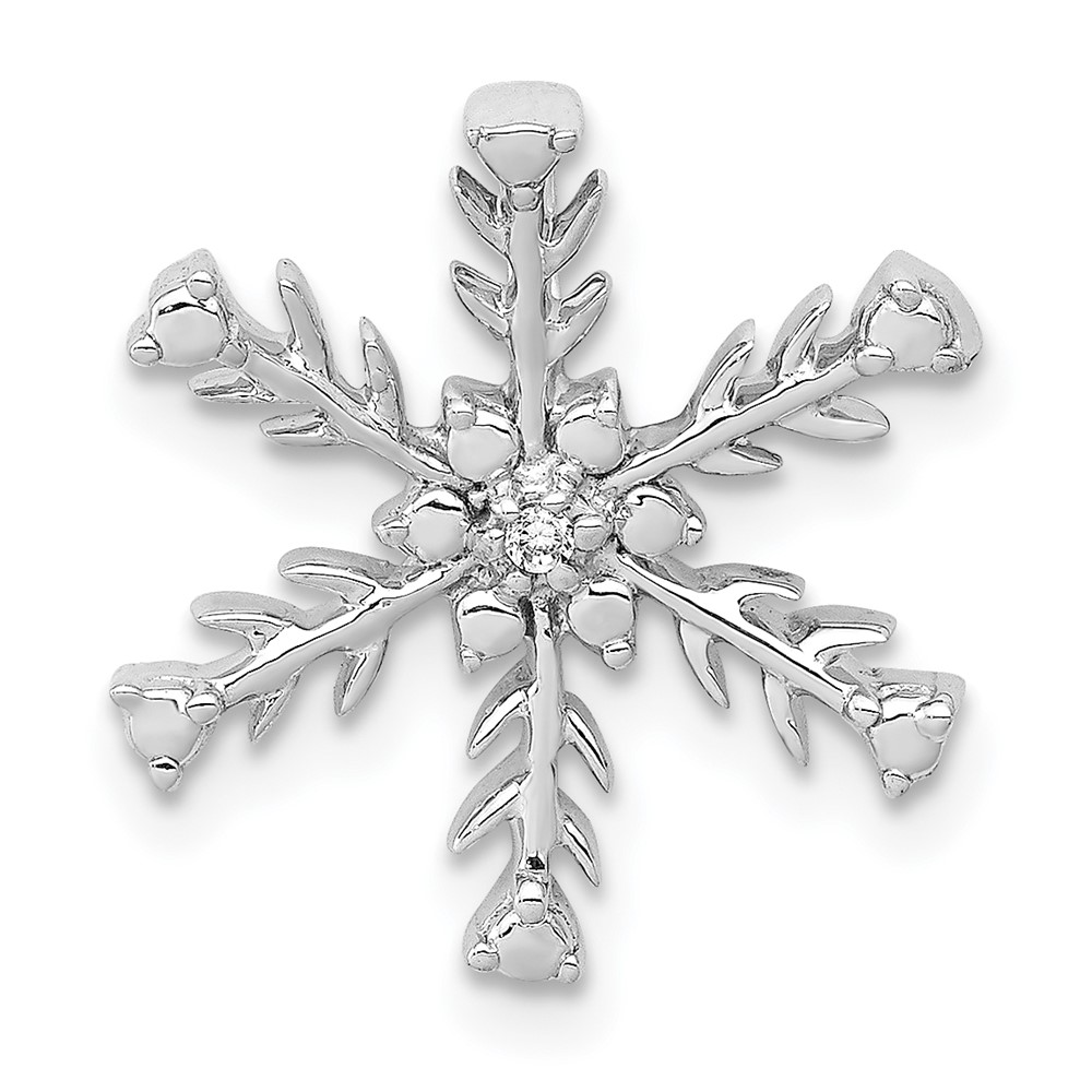PM5163-001-WA.jpg 14k White Gold Diamond Snowflake Chain Slide - Image 1