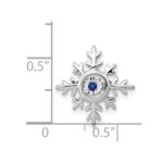 14k White Gold Vibrant Moving Sapphire Snowflake Chain Slide - Image 2