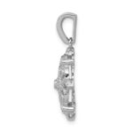 14k White Gold 1/15 carat Diamond Vintage Filigree Pendant - Image 2