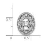 14k White Gold 1/4 carat Vibrant Moving Diamond Vintage Oval Filigree Chain Slide - Image 4