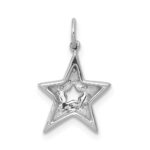 14k White Gold 1/20 carat Diamond Star Charm - Image 3