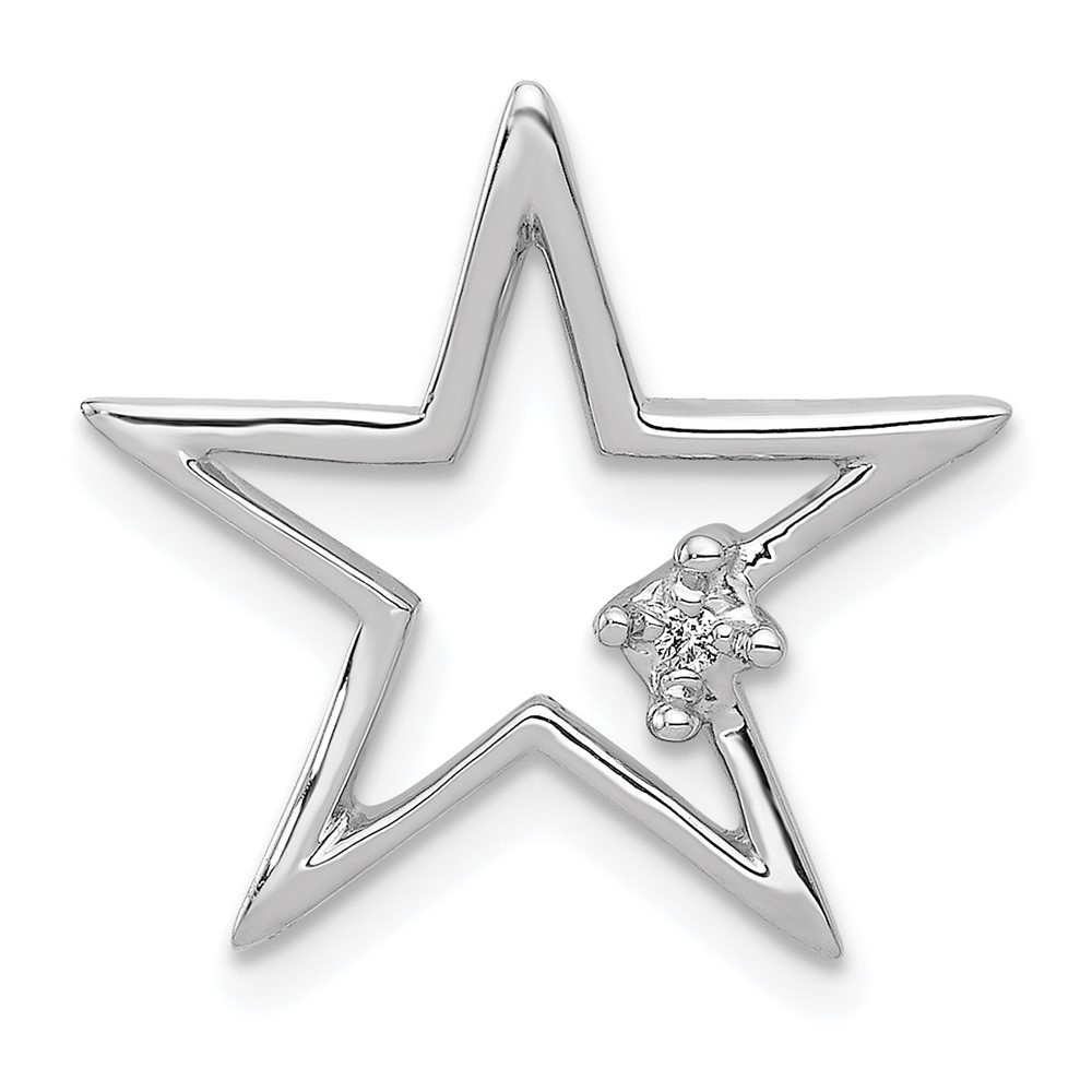 PM5178-001-WA.jpg 14k White Gold Diamond Star Chain Slide - Image 1