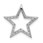14k White Gold 1/10 carat Diamond Star Chain Slide - Image 3