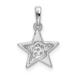 14k White Gold 1/10 carat Lab Grown Diamond VS/SI+ G+ Complete Cluster Star Pendant - Image 3