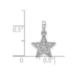 14k White Gold 1/10 carat Diamond Star Pendant - Image 4