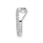 14k White Gold 1/6 carat Lab Grown Diamond VS/SI+ G+ Complete Peace Sign Chain Slide Pendant - Image 2