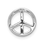 14k White Gold 1/6 carat Lab Grown Diamond VS/SI+ G+ Complete Peace Sign Chain Slide Pendant - Image 3