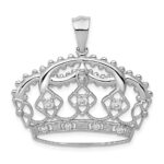 14k White Gold 1/5 carat Diamond Crown Pendant