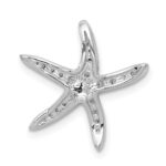 14k White Gold 1/4 carat Diamond Starfish Chain Slide Pendant - Image 3