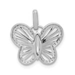 14k White Gold 1/5 carat Lab Grown Diamond VS/SI+ G+ Complete Buttlerfly Pendant - Image 3