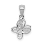 14k White Gold .01 carat Diamond Butterfly Pendant - Image 3