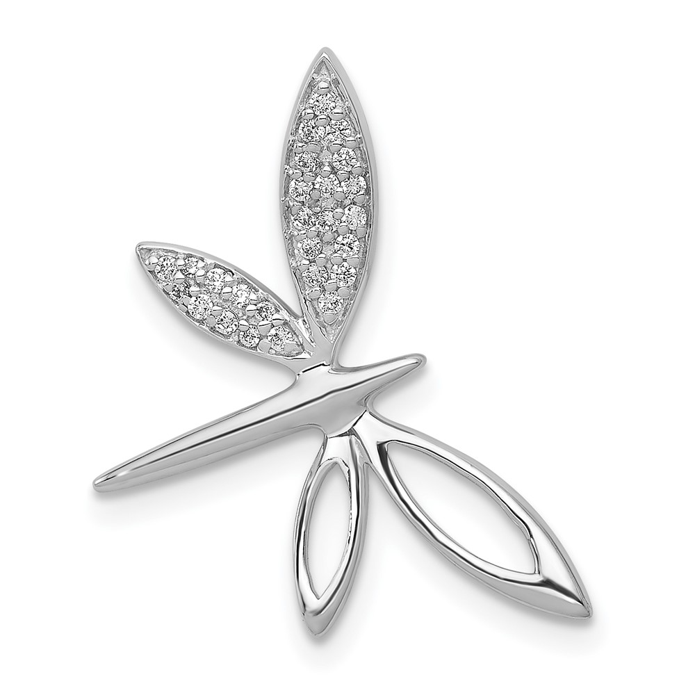 PM5215-010-WA.jpg 14k White Gold Diamond Dragonfly Chain Slide - Image 1