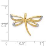 14k Diamond with Rhodium Accent Dragonfly Chain Slide - Image 4