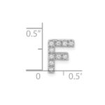 14K  White Gold Diamond Letter F Initial Charm - Image 4