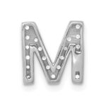 14K  White Gold Diamond Letter M Initial Charm - Image 3