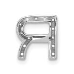 14K  White Gold Diamond Letter R Initial Charm - Image 3