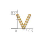 10K  Diamond Letter V Initial Charm - Image 4